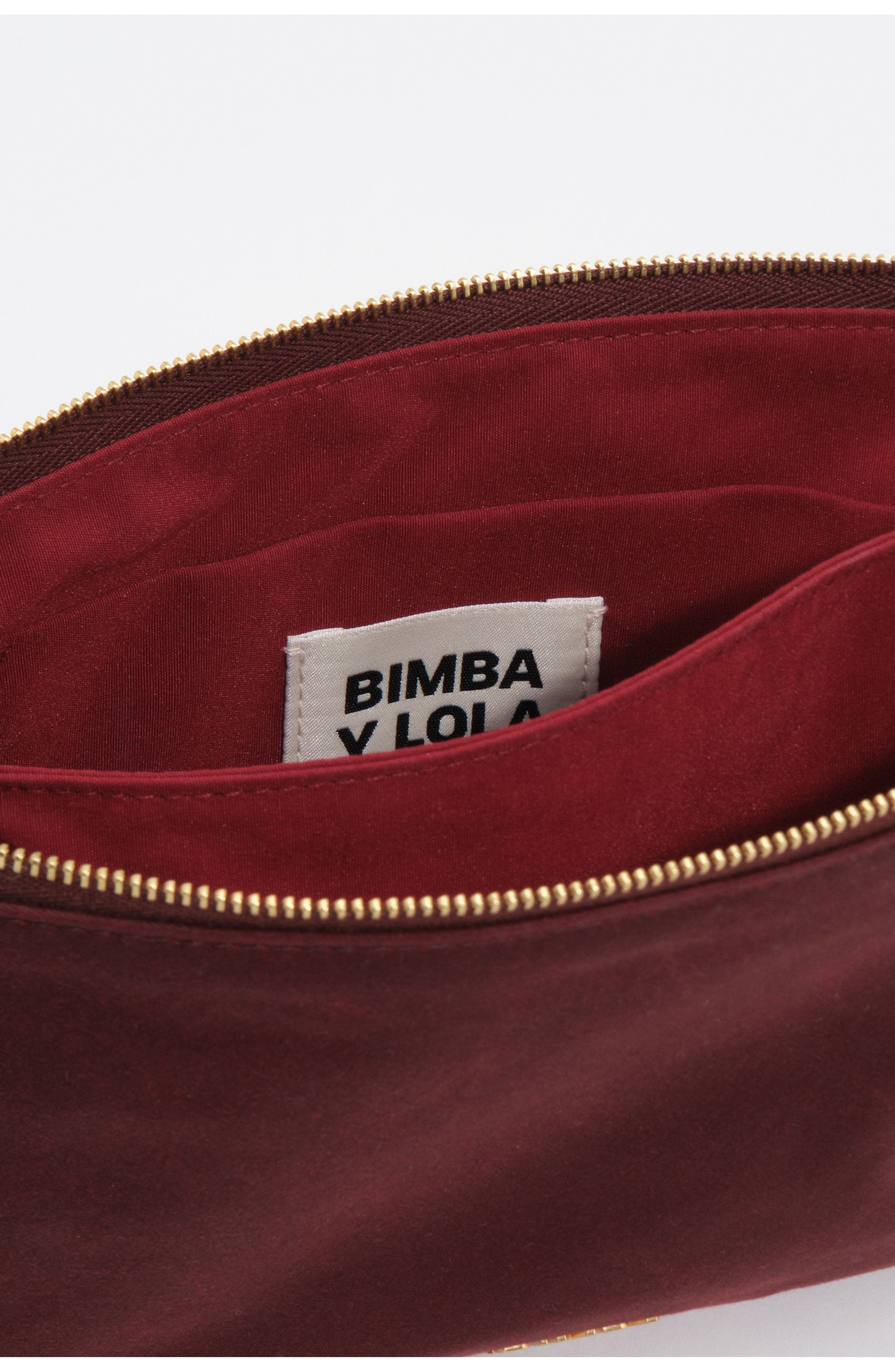 Small Coated Clutch Bag, Alternate, color, WINE