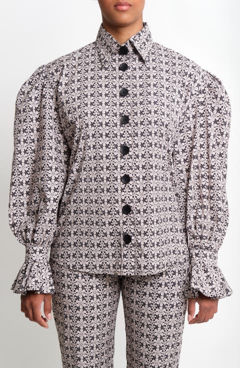 Sotomayor Puff Sleeve Button-Up Shirt