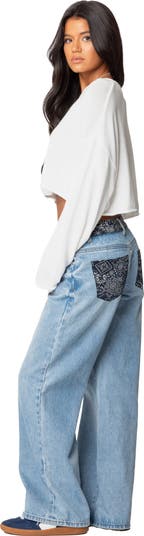Bandana Bliss Low Rise Wide Leg Jeans