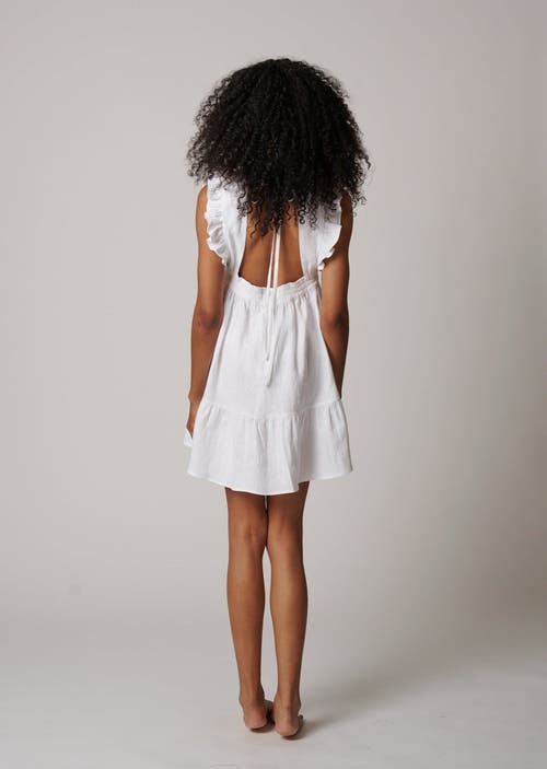 Leisure Lab Chloe Mini Linen Dress In White