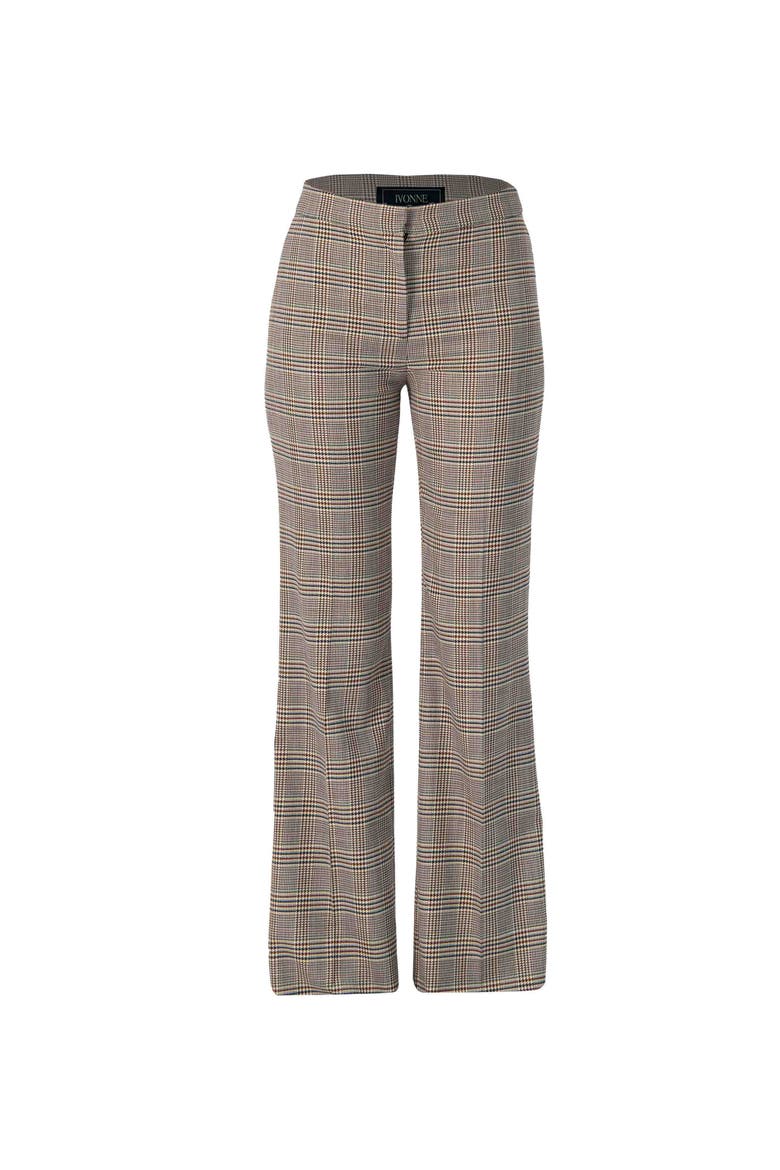 Straight-Leg Prince Of Wales Trousers, Alternate, color, Multi-Brown