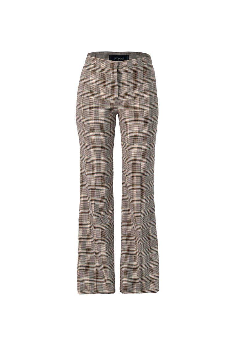 IVONNE Straight-Leg Prince Of Wales Trousers, Alternate, color, Multi-Brown