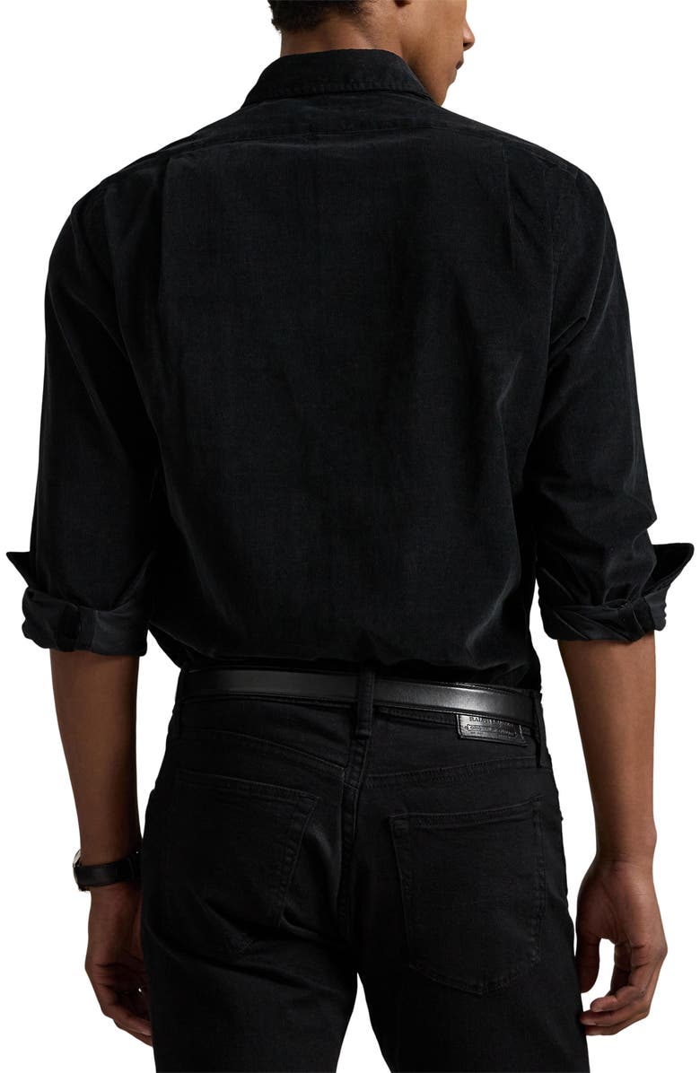 Polo Ralph Lauren Fine Wale Corduroy Button-Up Shirt, Alternate, color, Polo Black