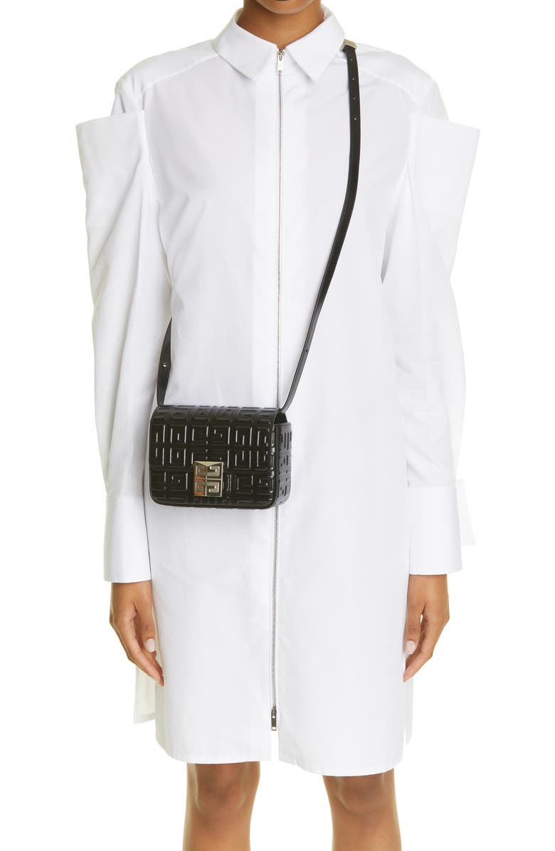 Givenchy Small 4G Embossed Leather Crossbody Bag, Alternate, color,