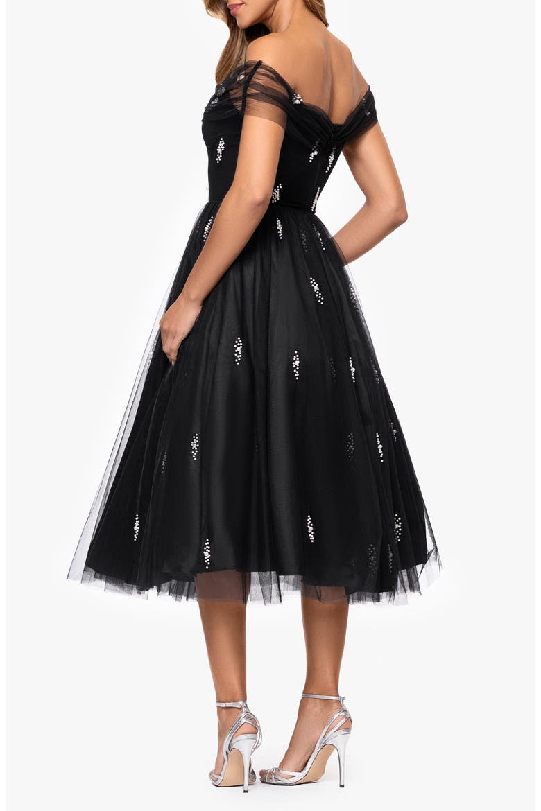 Embellished Tulle Cocktail Dress, Alternate, color, BLACK