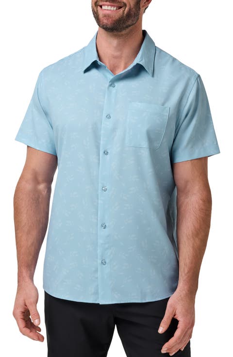 Techwoven Waterfall Short Sleeve Performance Button-Up Shirt
