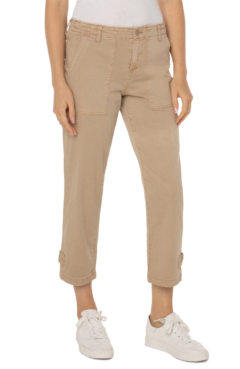 Liverpool Los Angeles Cinch Hem Crop Straight Leg Utility Pants, Alternate, color, 