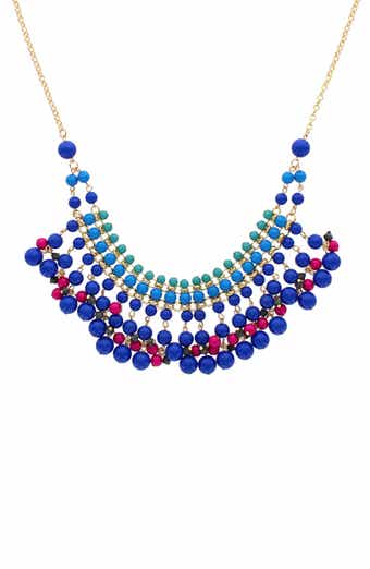 Beaded Fringe Bib Necklace