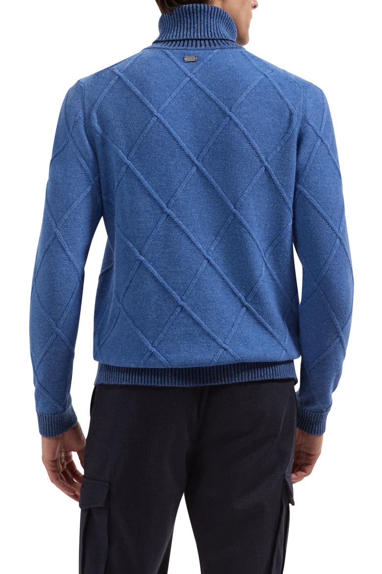 Diamond Turtleneck Sweater, Alternate, color, CLASSIC BLUE