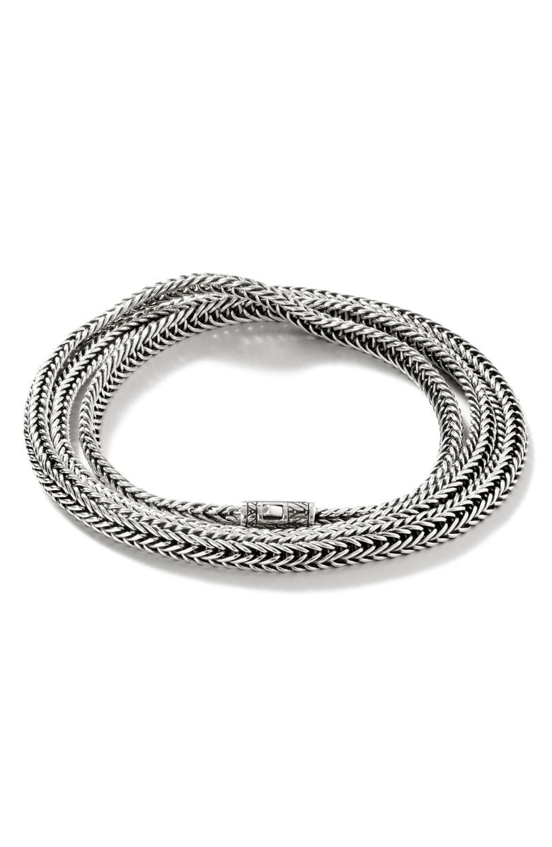 John Hardy Kami Chain Triple Wrap, Silver, 4.5mm, Main, color,