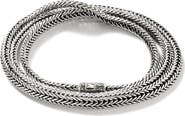 John Hardy Kami Chain Triple Wrap, Silver, 4.5mm