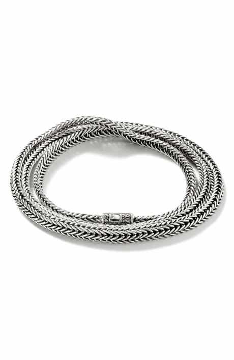 John Hardy Kami Chain Triple Wrap, Silver, 4.5mm