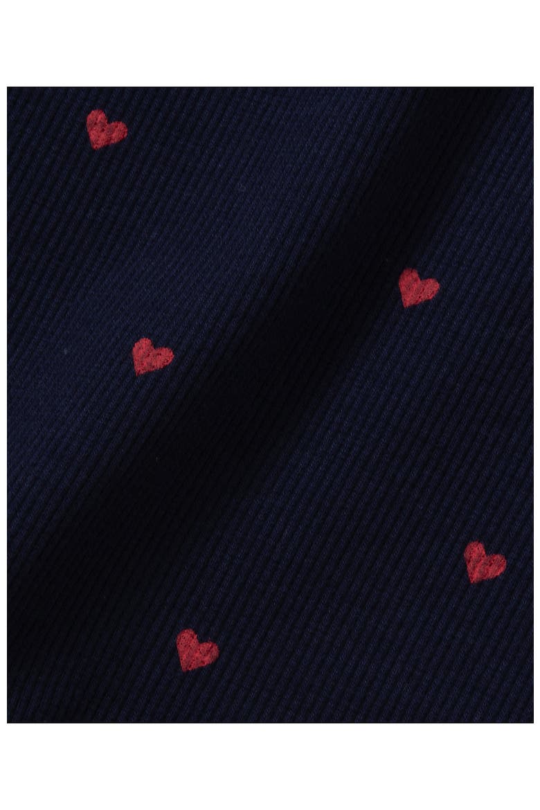 Girls Short Sleeve Ribbed Henley T-Shirt, Alternate, color, Deep Sea Navy Mini Hearts