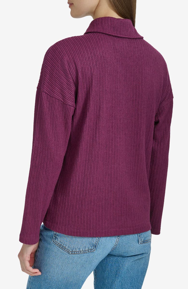 Andrew Marc Long Sleeve Polo Sweater, Alternate, color, Wine