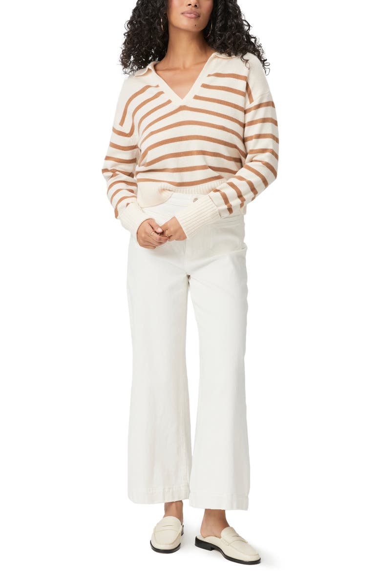Maxie Johnny Collar Sweater, Alternate, color, CREAM MULTI