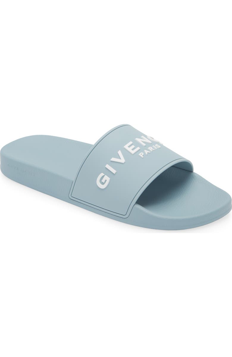 Givenchy Logo Slide Sandal, Main, color, Sky Blue