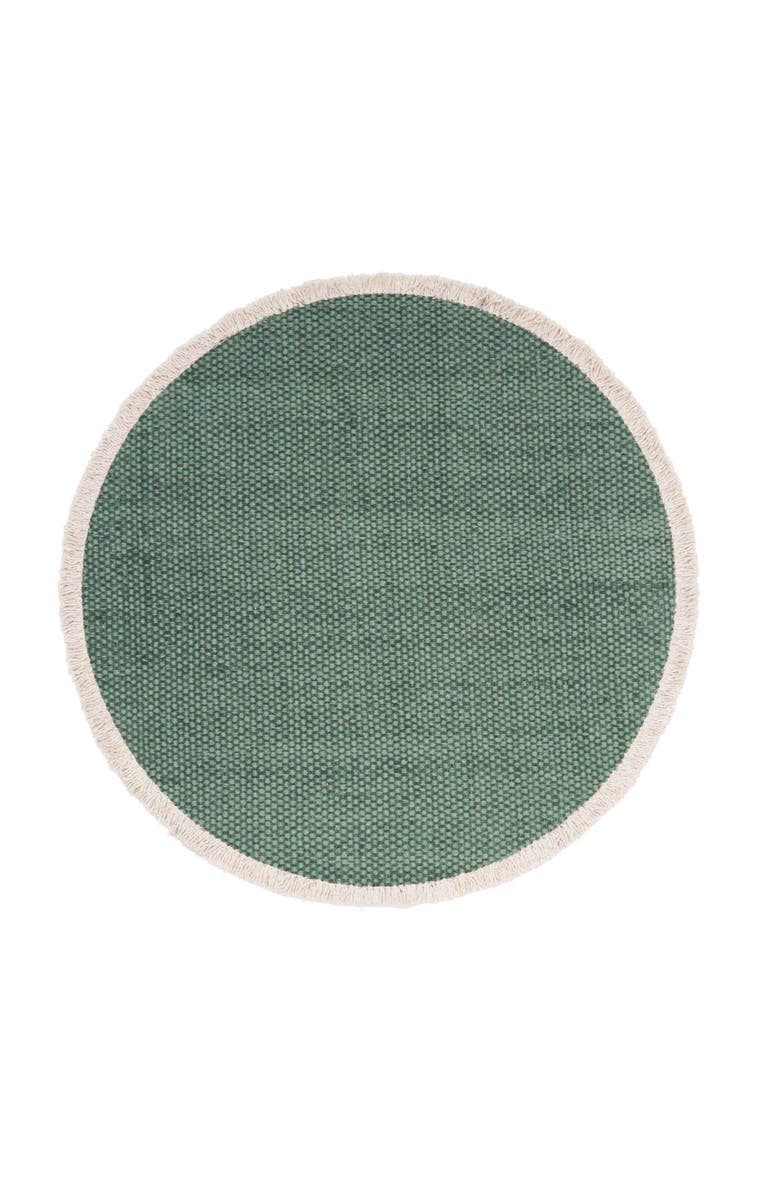 C&F Home Fringed Aspen Round Placemats Set of 6, 15", Alternate, color, Green