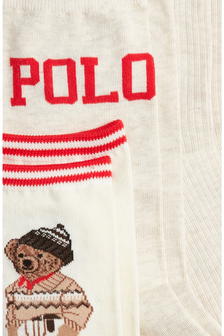 Colorado Bear Assorted 3-Pack Cotton Blend Crew Socks, Alternate, color, OATMEAL