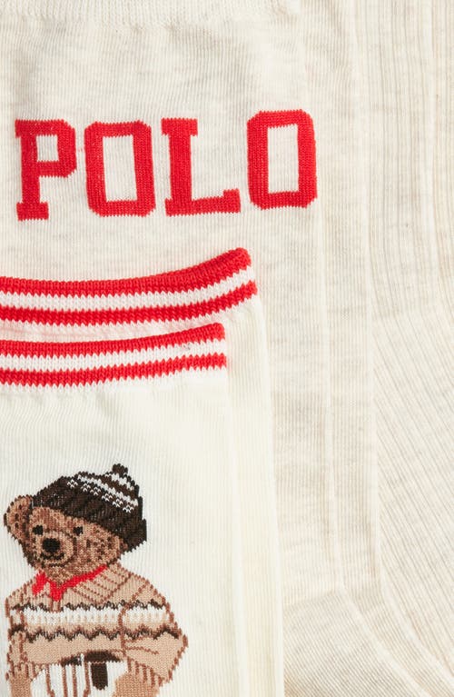 Polo Ralph Lauren Colorado Bear Assorted 3-pack Cotton Blend Crew Socks In Neutral