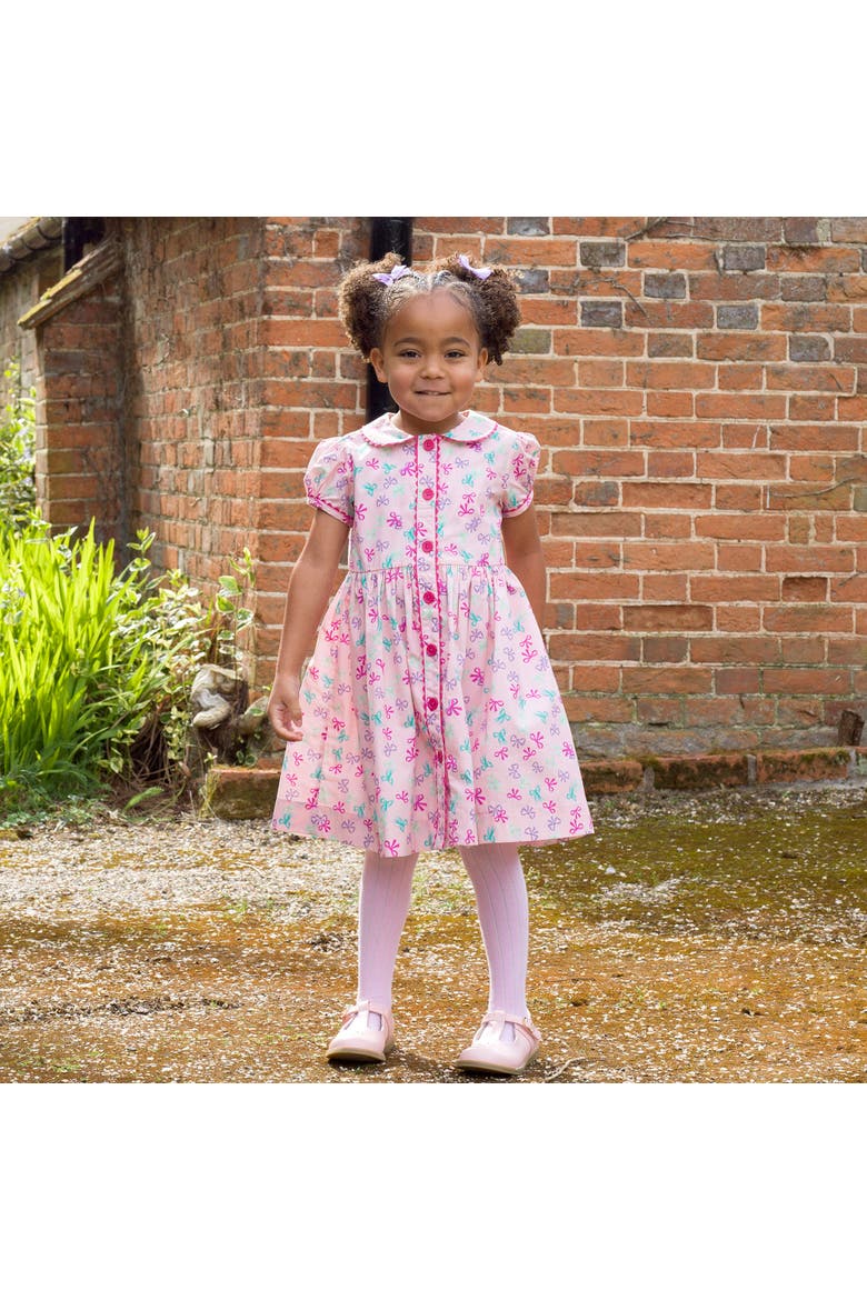 Bow Button-Front Dress, Alternate, color, Pink