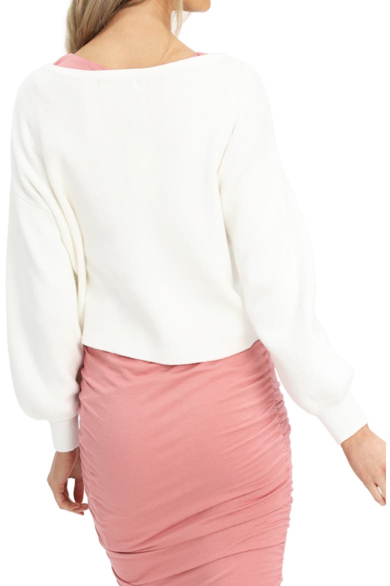 Cotton Maternity Sweater, Alternate, color, WHITE