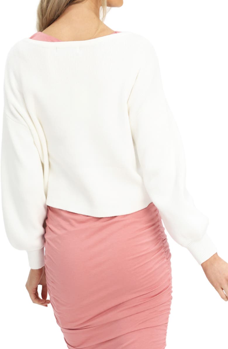 Angel Maternity Cotton Maternity Sweater, Alternate, color, White