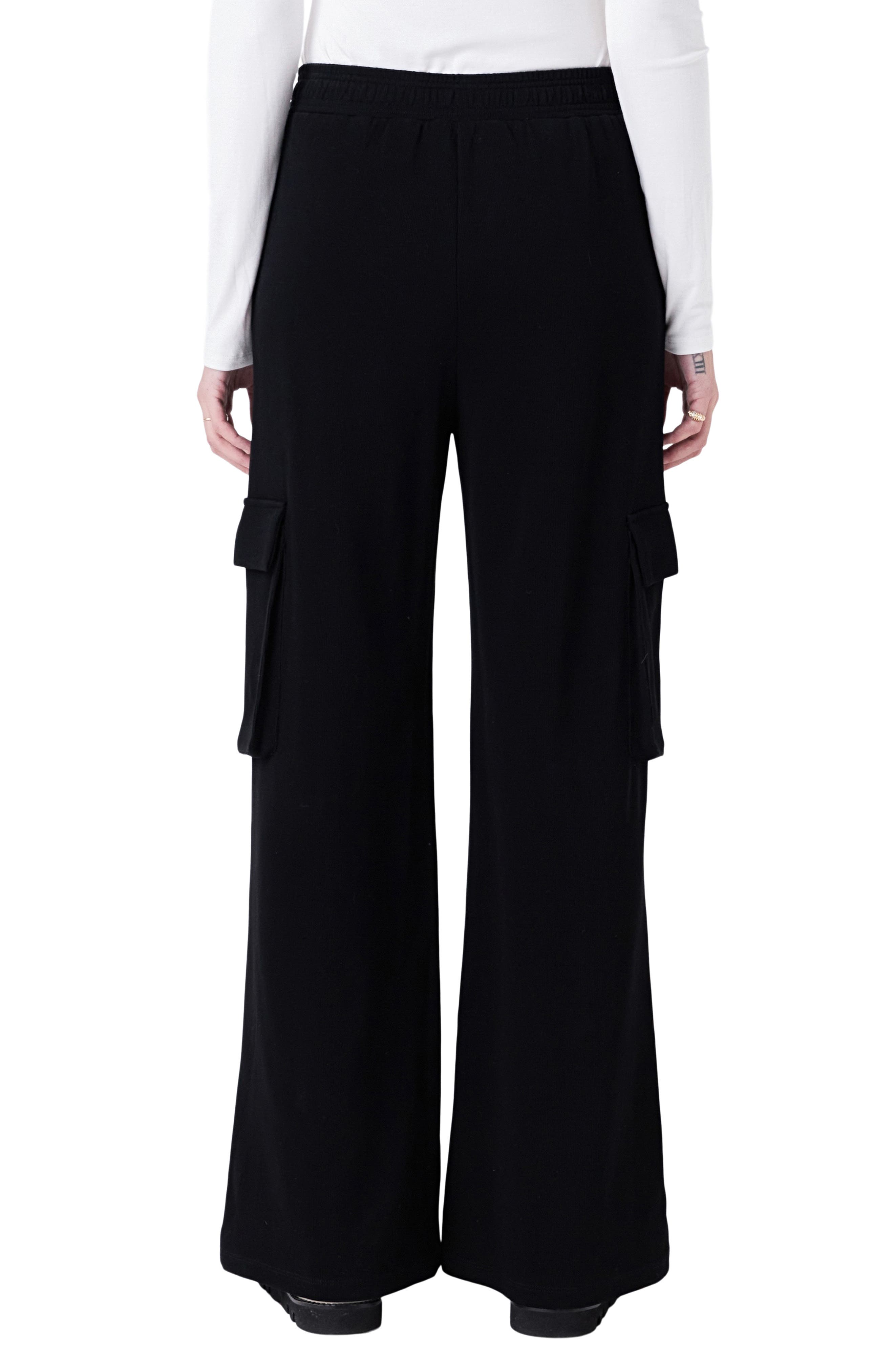 Stretch Cotton Knit Wide Leg Pants - image 2
