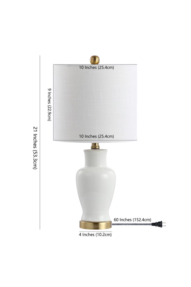 Chi Ceramic/Iron Modern Classic LED Table Lamp, Alternate, color, White