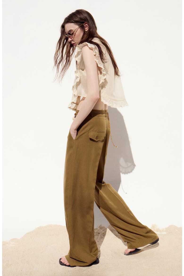 Bari Wide Leg Pants, Alternate, color, ARMY