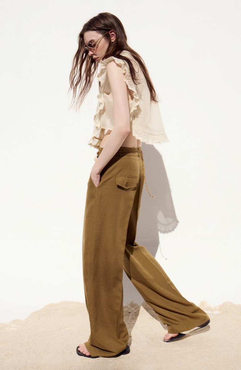 DELUC Bari Wide Leg Pants, Alternate, color, Army