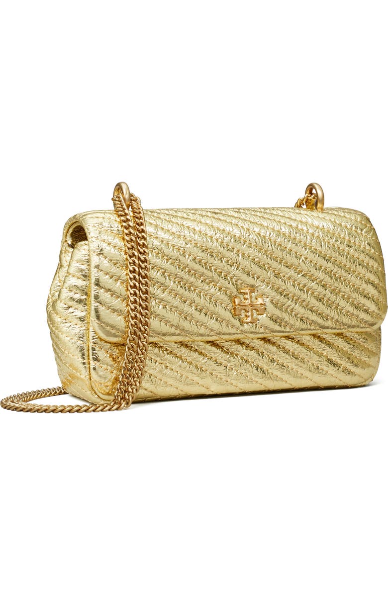 Tory Burch Mini Kira Moto Quilted Metallic Leather Convertible Shoulder Bag, Alternate, color,