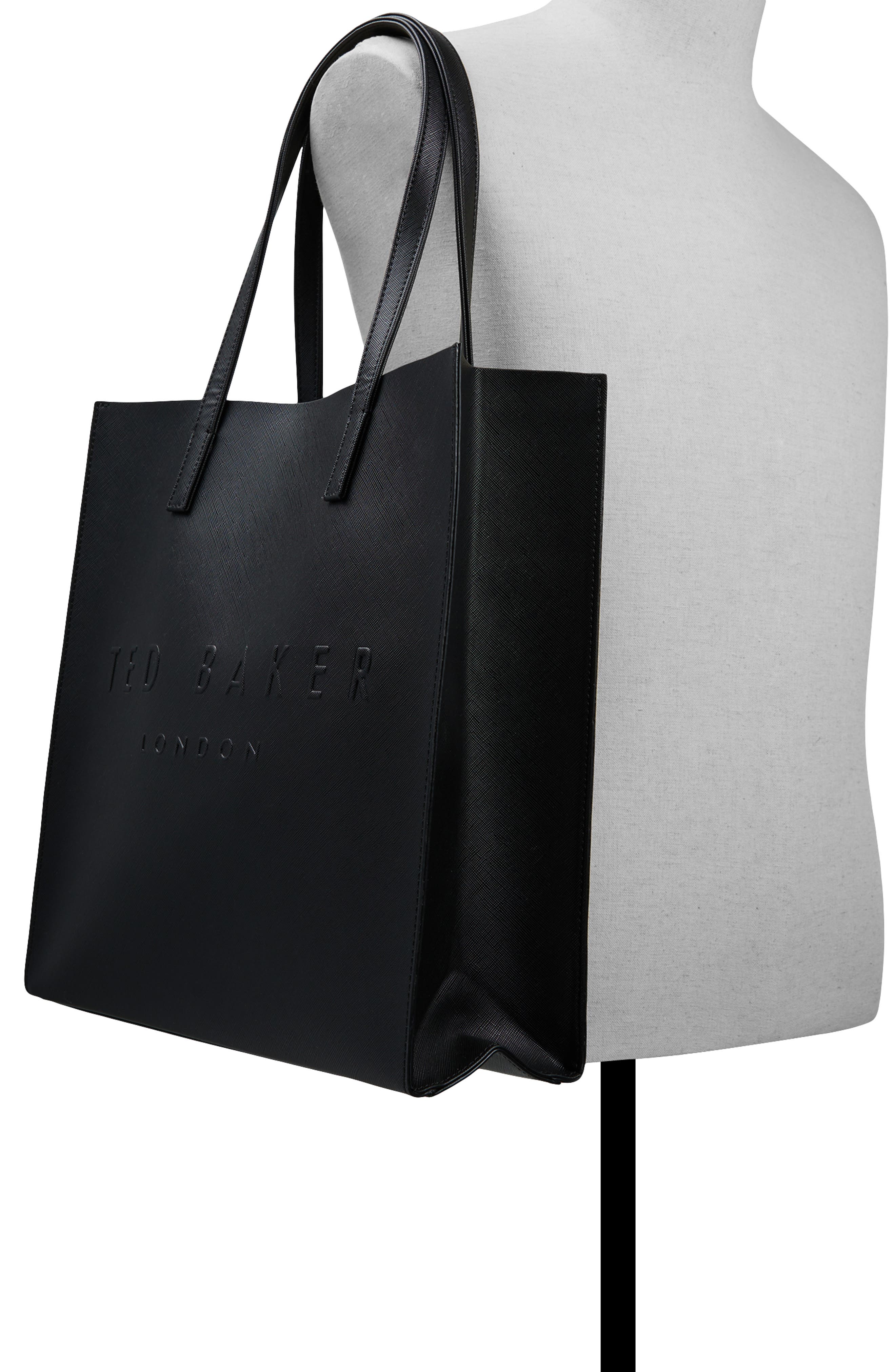 Ted Baker London Soocon Faux Leather Tote, Alternate, color, Black