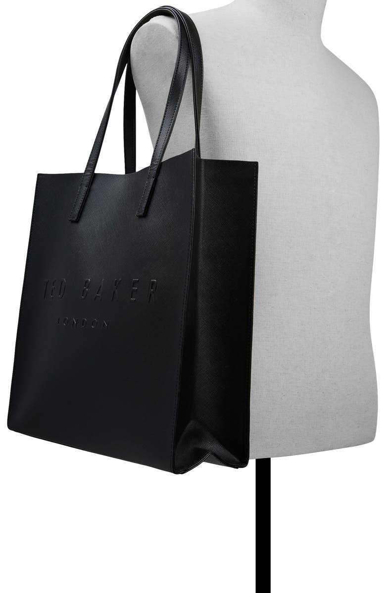 Ted Baker London Soocon Faux Leather Tote, Alternate, color, Black