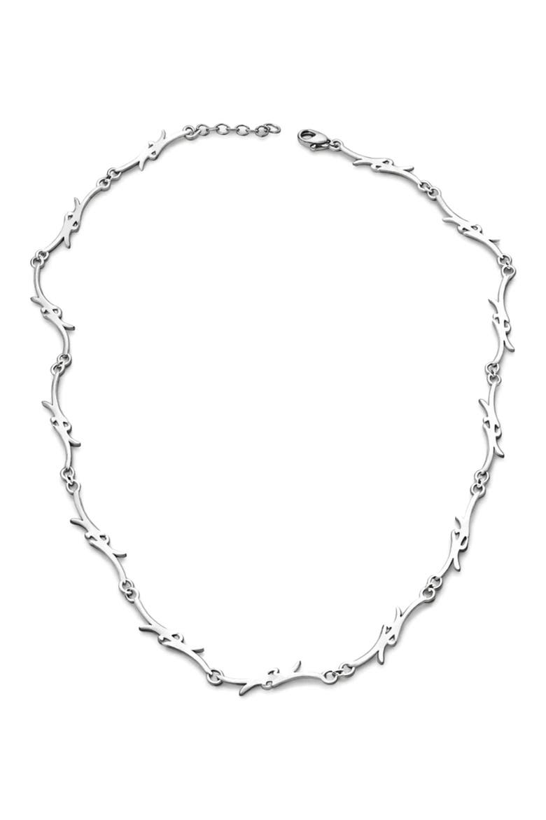 Barbed Wire Chain Necklace, Main, color, SILVER