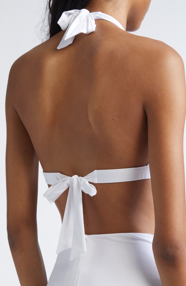 Max Mara Jersey Halter Bikini Top, Alternate, color, White