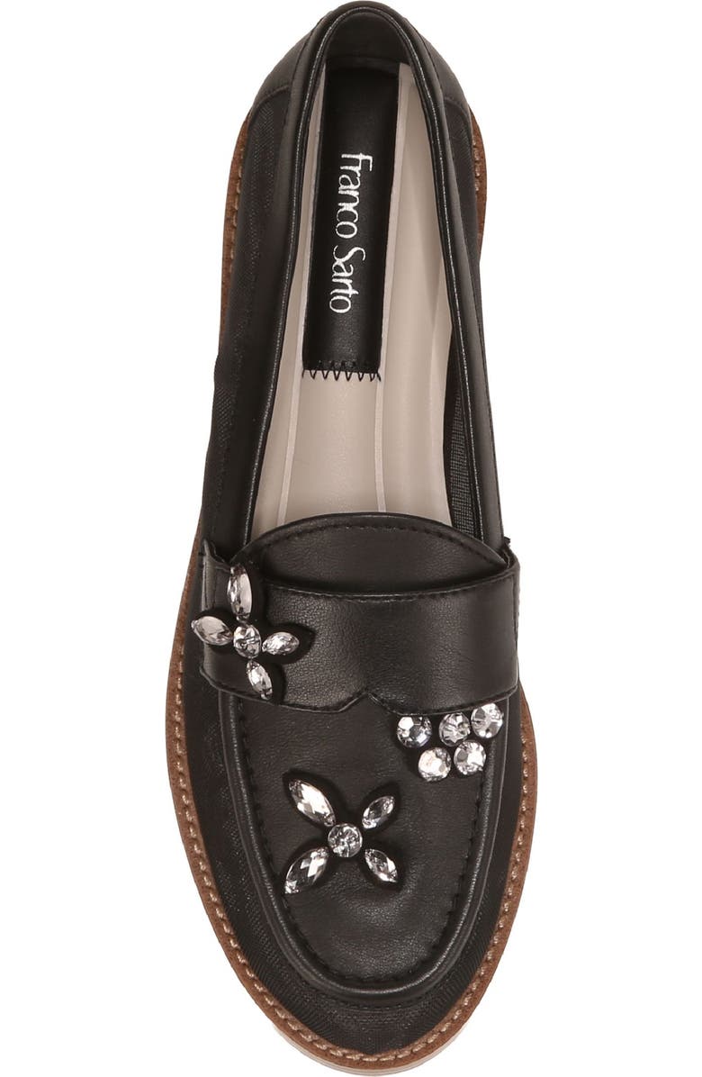 Franco Sarto Stellan Embellished Loafer, Alternate, color, Black