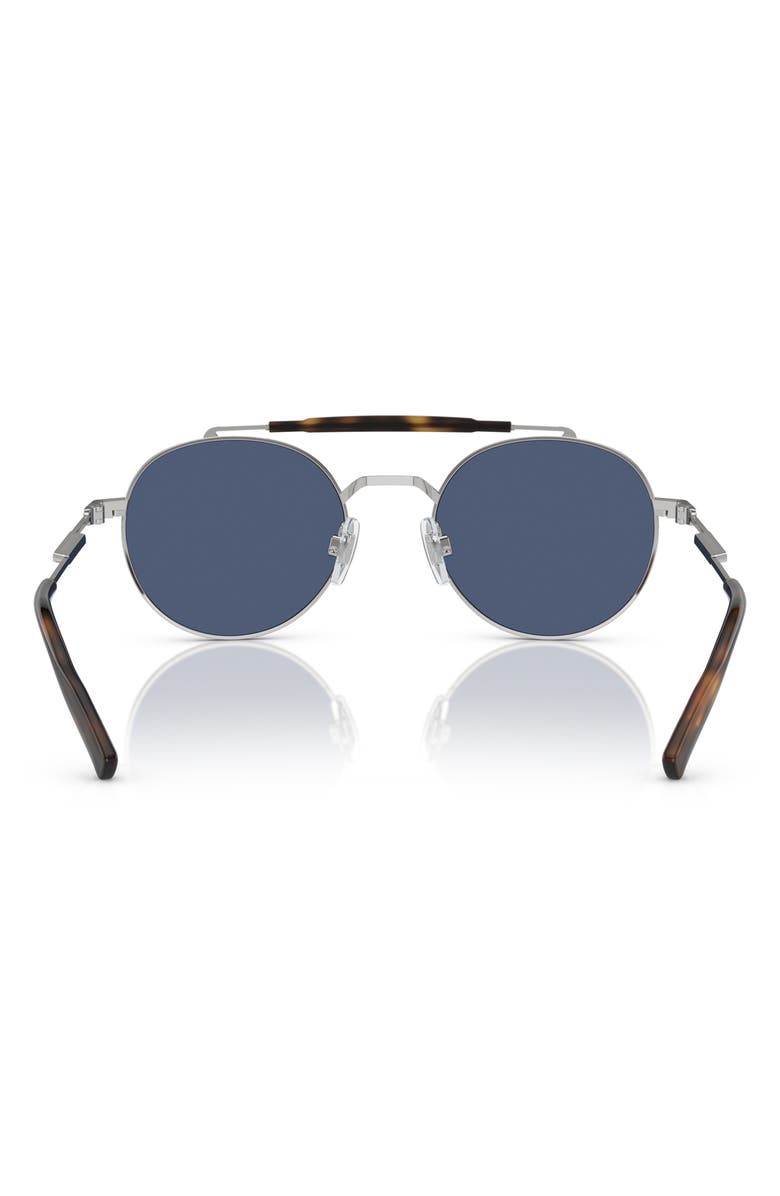 Dolce&Gabbana 51mm Round Sunglasses, Alternate, color, Silver