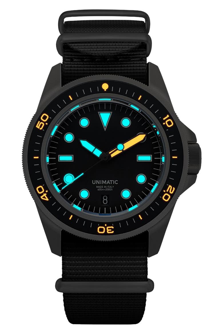 ProDiver Modello Uno U1S-T-PD6-B Automatic NATO Strap Watch, 41.5mm, Alternate, color, BLACK