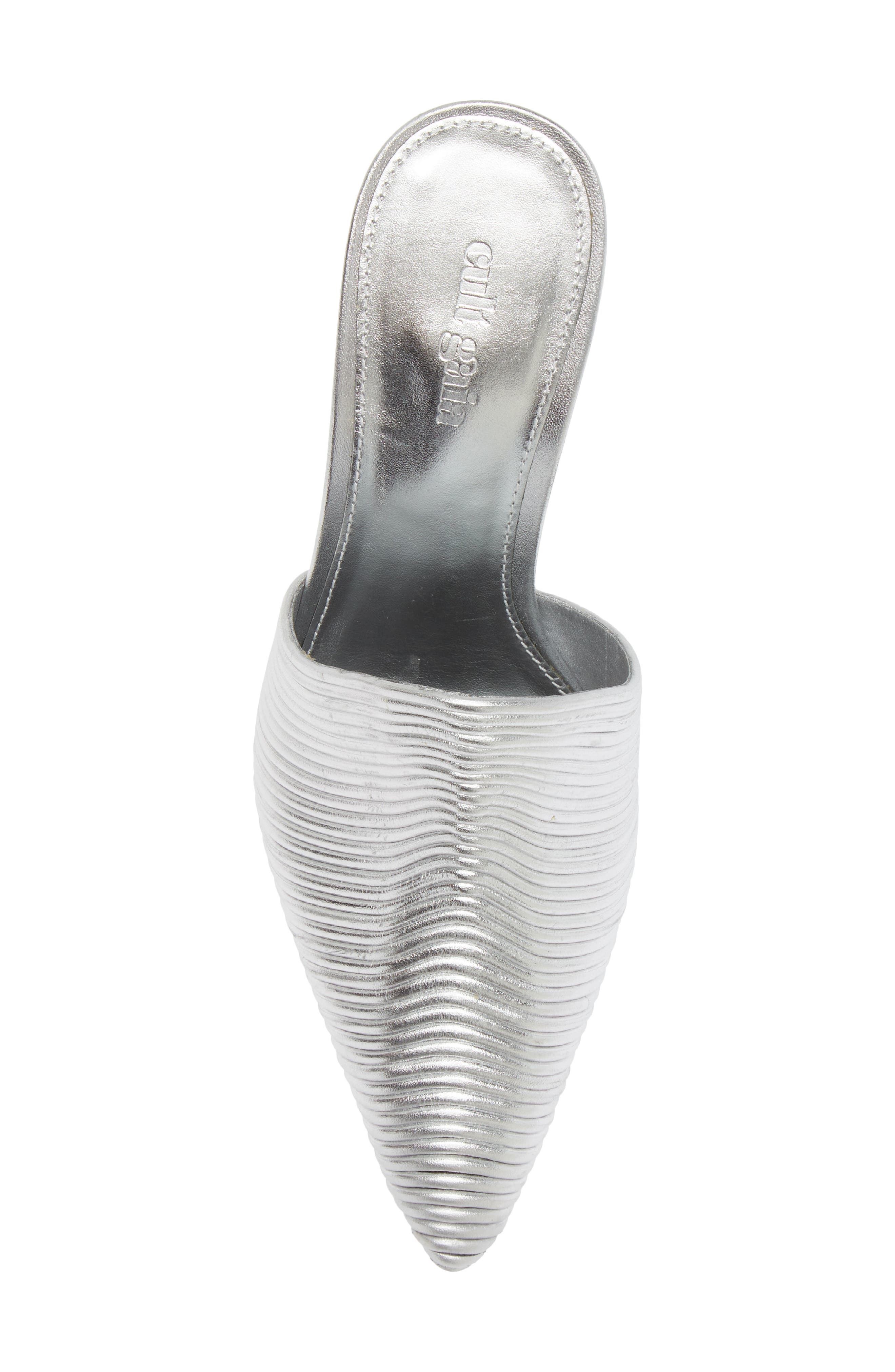 Mara Metallic Pointed Toe Mule, Alternate, color, BRIGHT SHINY SILVER