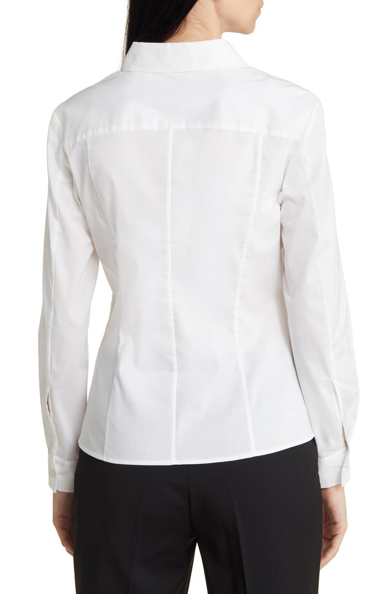 BOSS Bashinah Cotton Blend Blouse, Alternate, color, Bright White