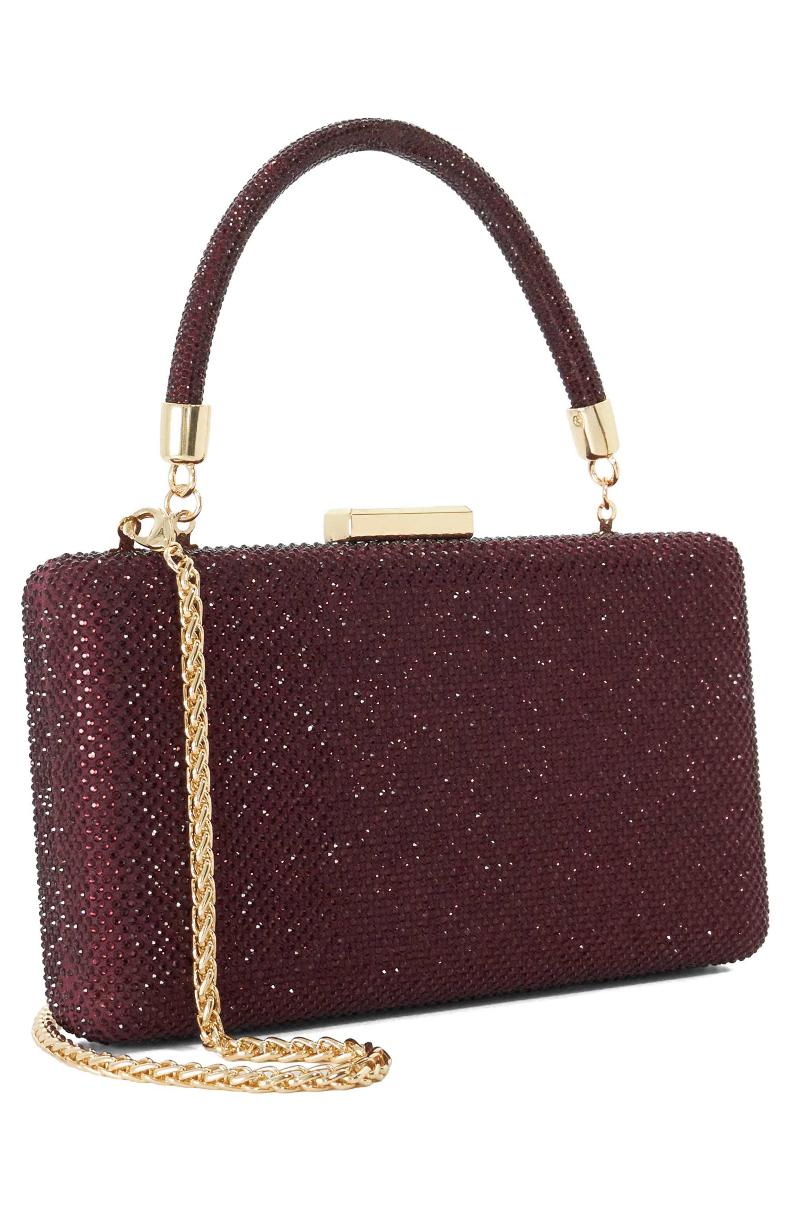 Beaut Crystal Box Clutch, Alternate, color, BERRY