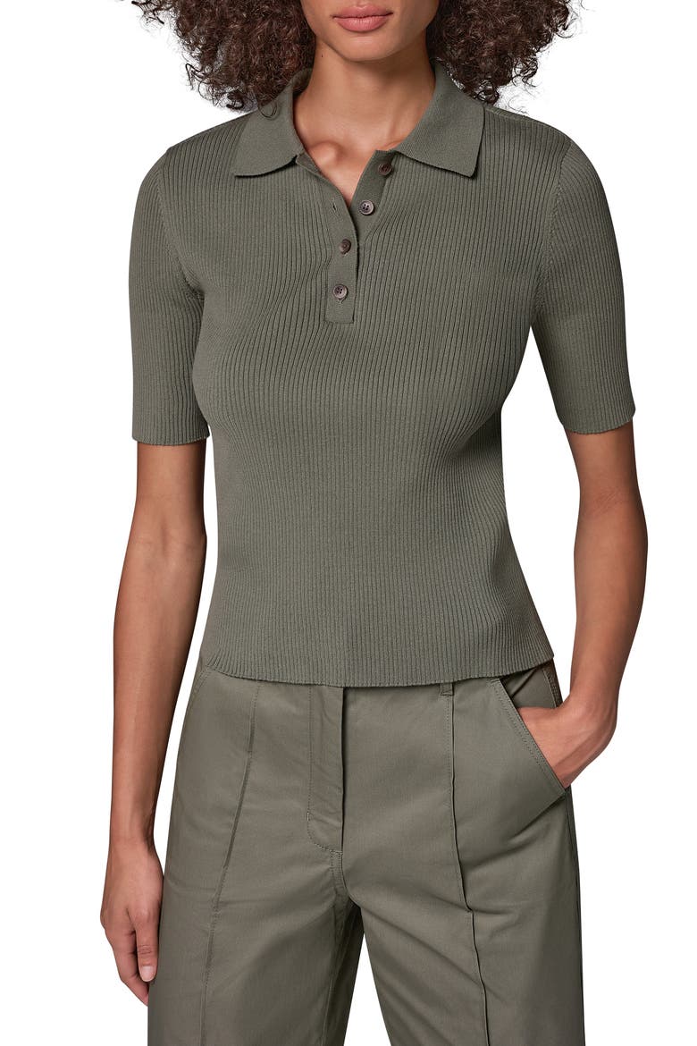 Rib Button Front Sweater, Main, color, SAGE