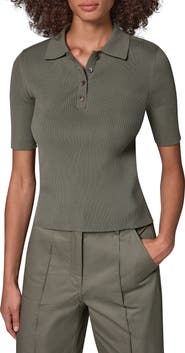 Donna Karan New York Rib Button Front Sweater