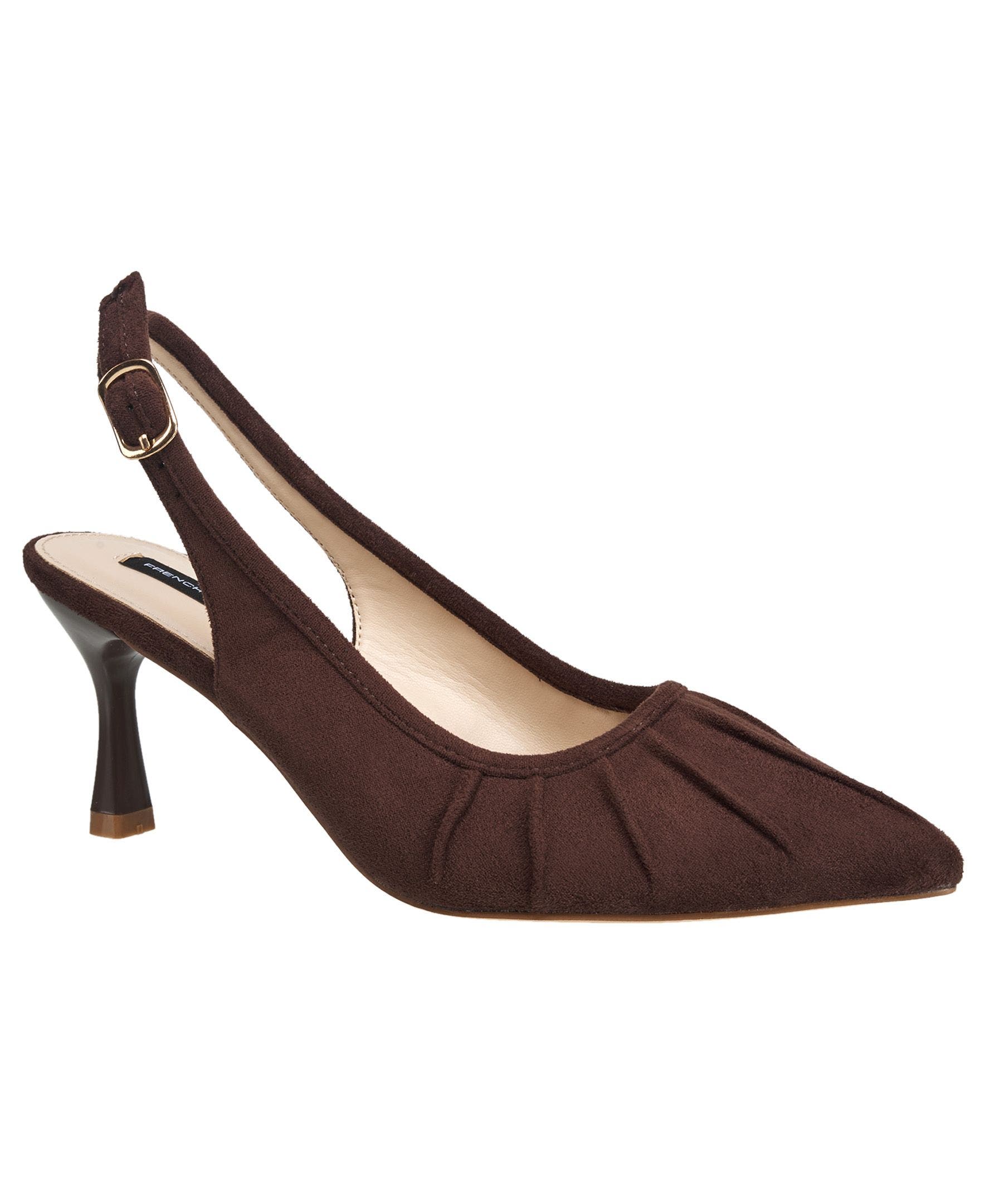 Ruched Kitten Heel, Main, color, Brown