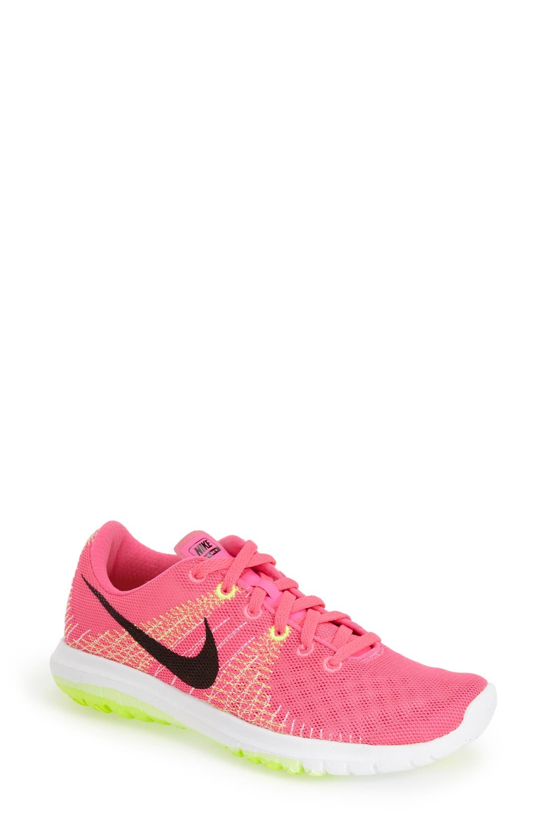 'Flex Fury' Running Shoe, Main, color, PINK/ LIME/ BLACK
