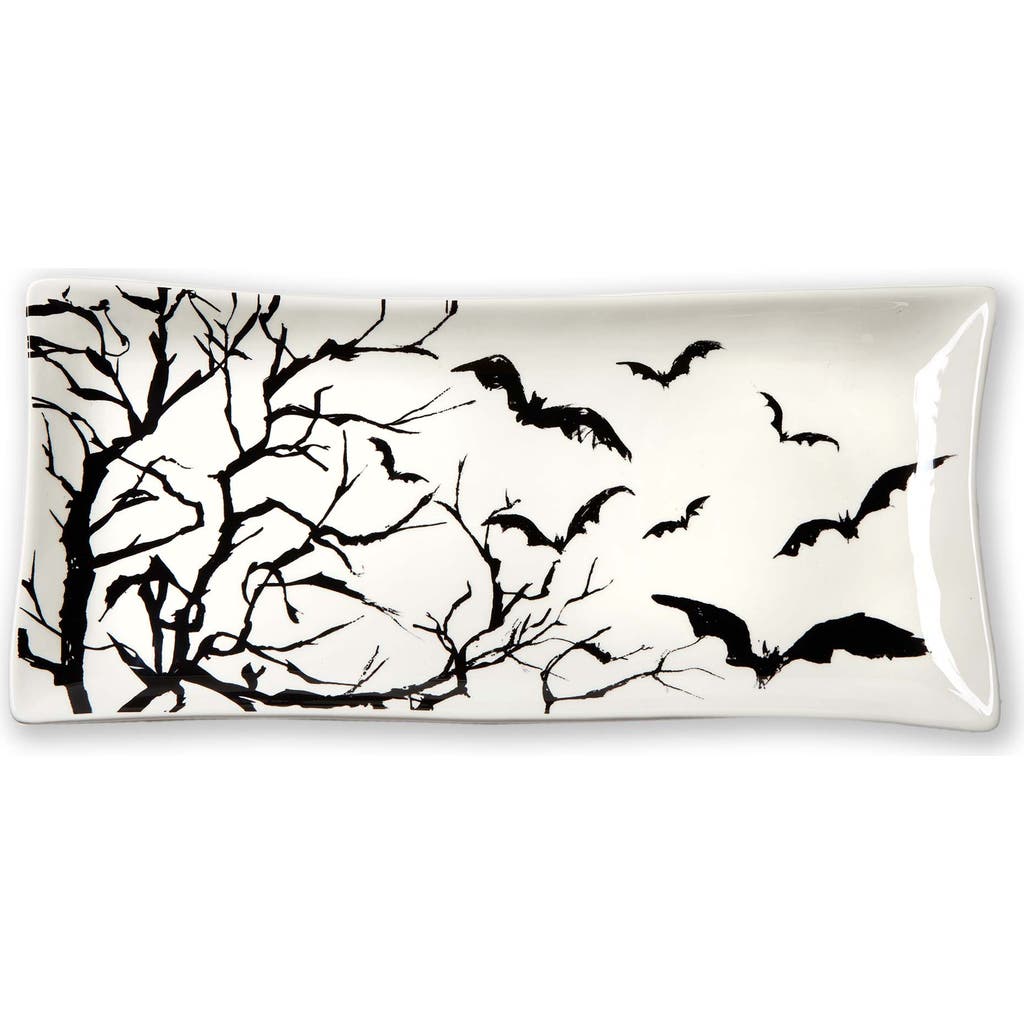 Tag Spellbound Black Ceramic Platter For Halloween Serving In Black