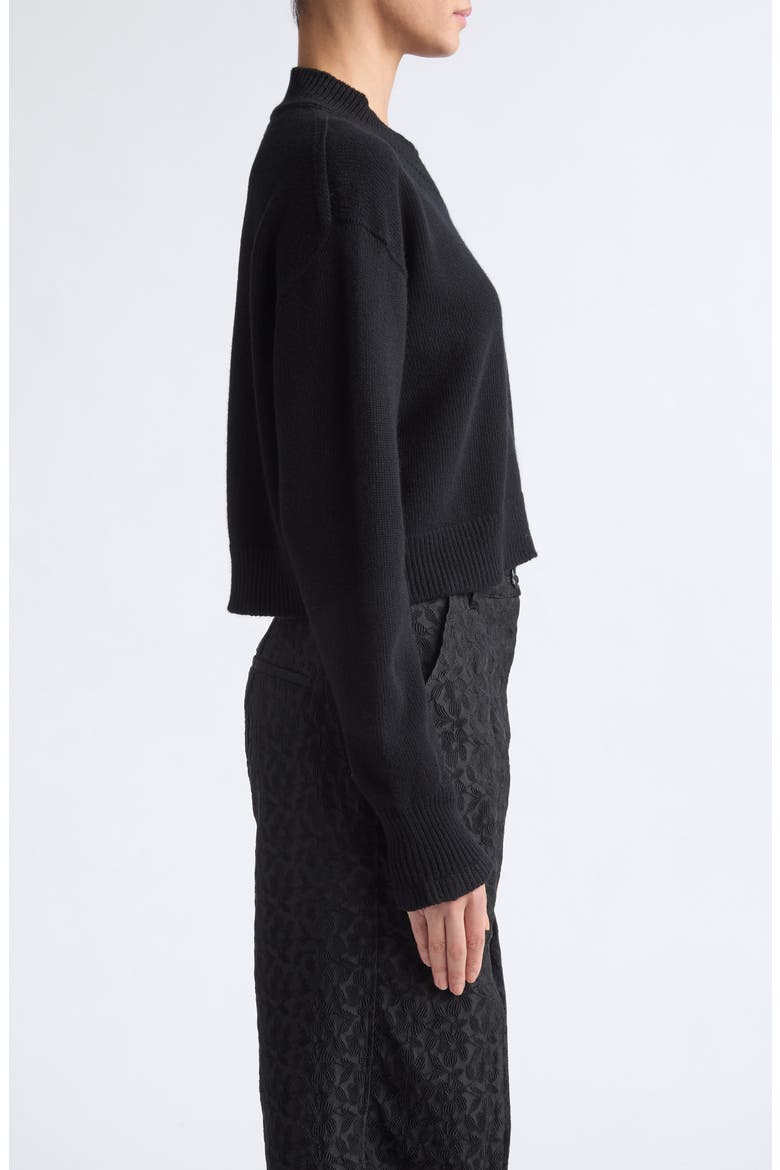 Drusilla Embroidered Bow Wool Sweater, Alternate, color, BLACK