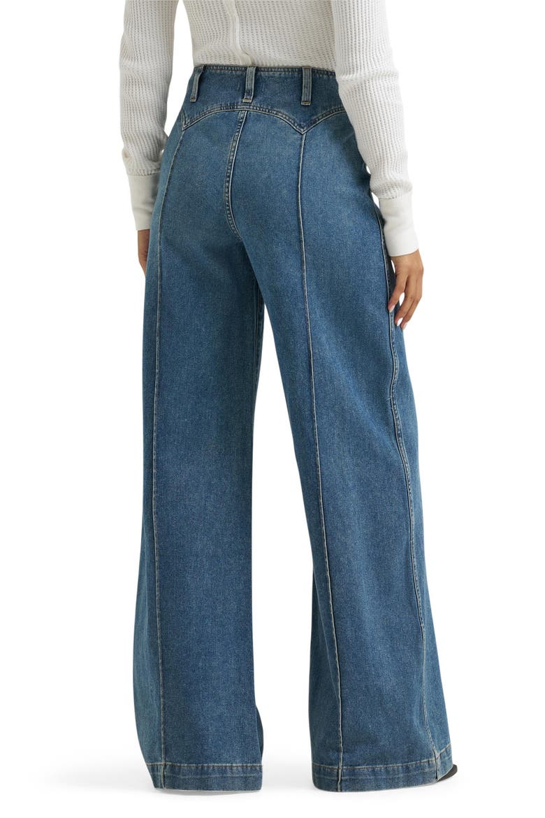 Canyon High Waist Pintuck Wide Leg Jeans, Alternate, color, WORN LEGACY