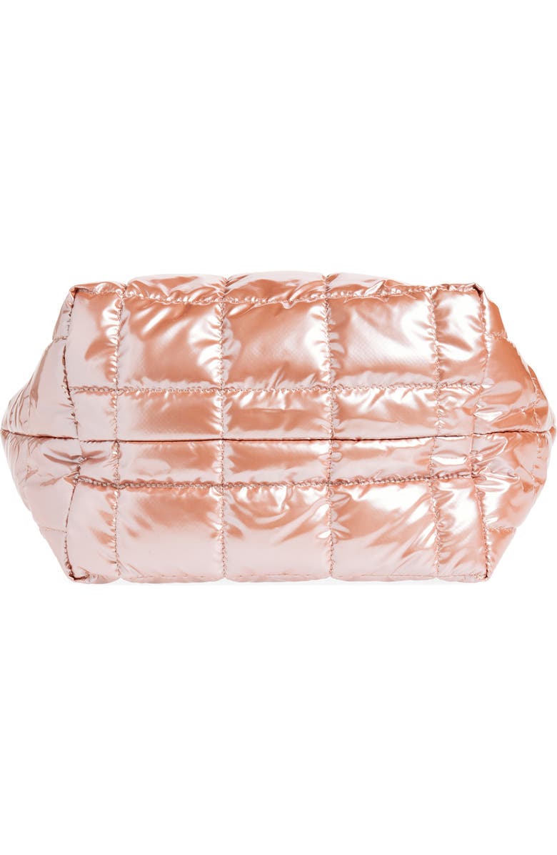 VeeCollective Small Porter Water Repellent Quilted Recycled Nylon Tote, Alternate, color, Gin Fizz Metallic