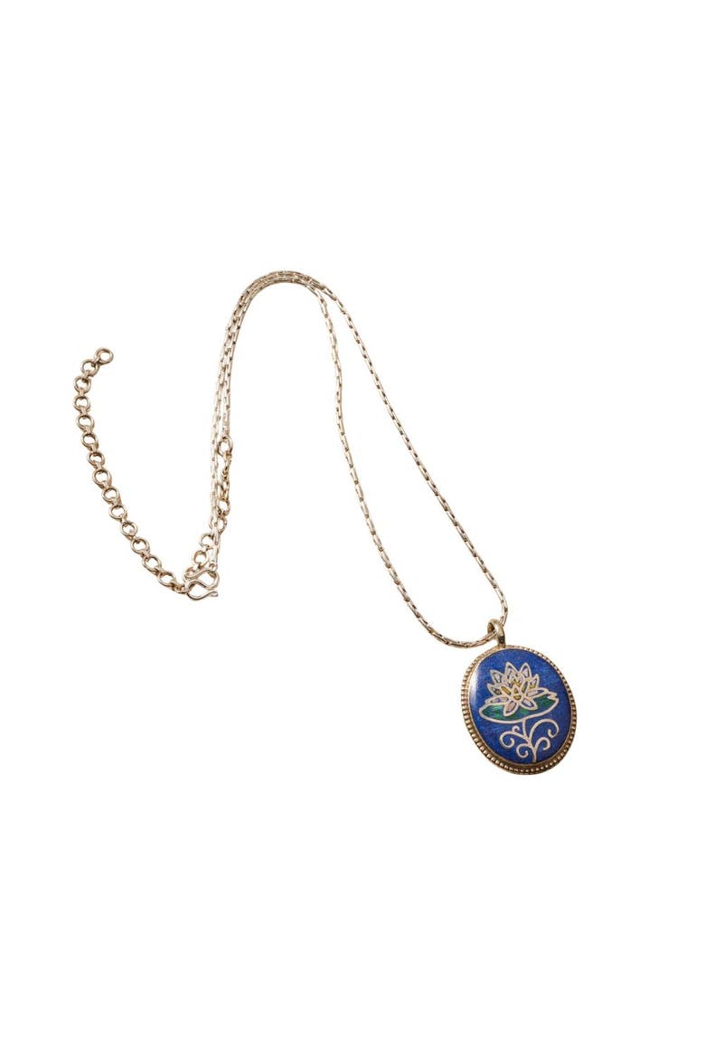 Lotus Mosaic Pendant Necklace, Main, color, Multi Color